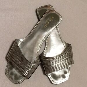 Kate Spade Silver Sandal Slides sz 9-1/2